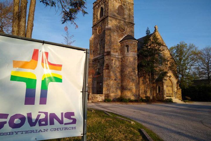 Church with Govans sign