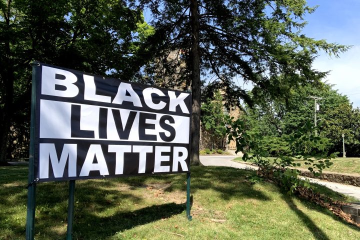 Black Lives Matter sign at Govans Presbyterian Church