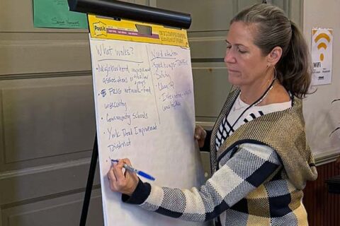 Taking notes at Govans BUILD listening session